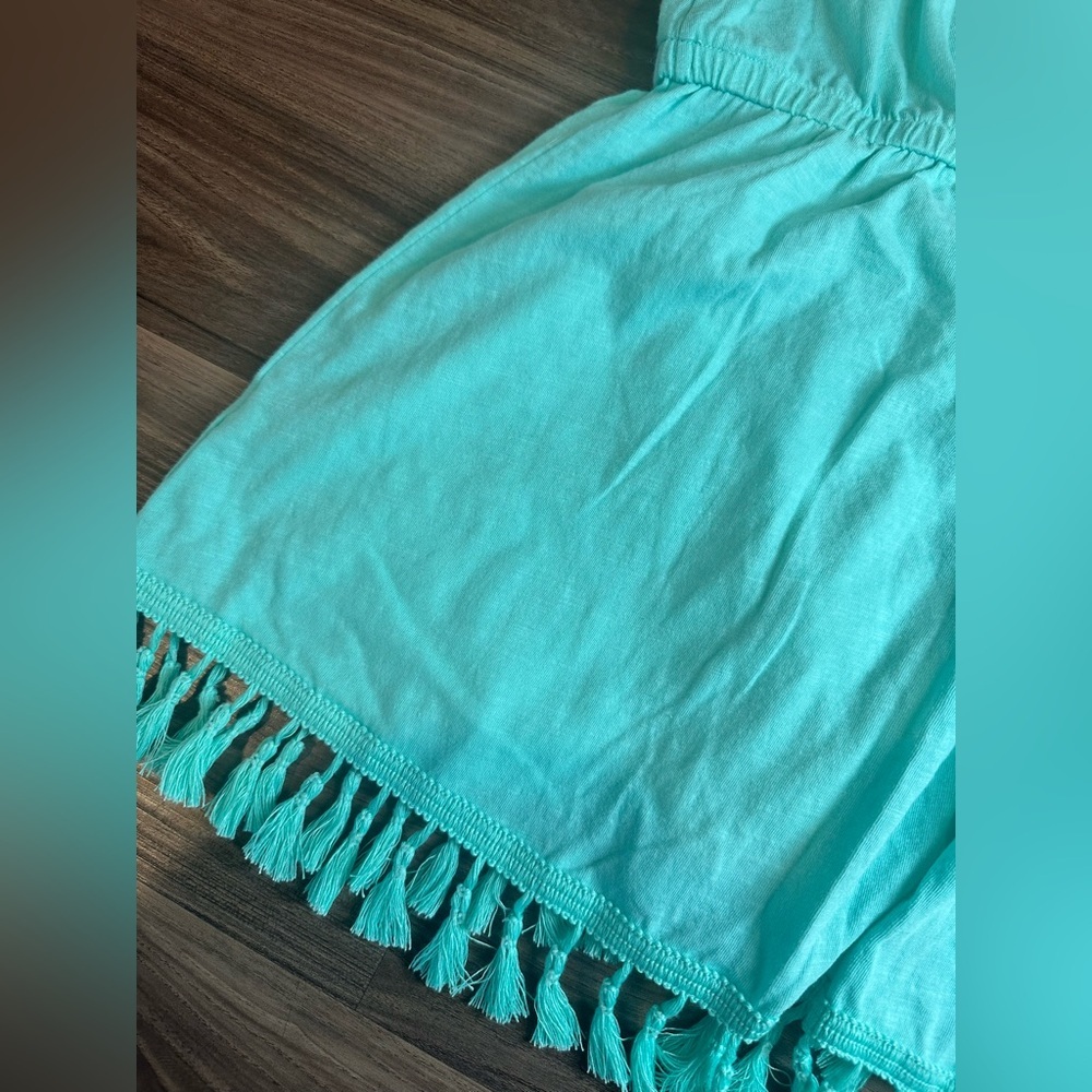 Victoria’s Secret Teal Tassel Hem Tank Top Women’s Medium Boho Flowy Cami - Picture 11 of 12